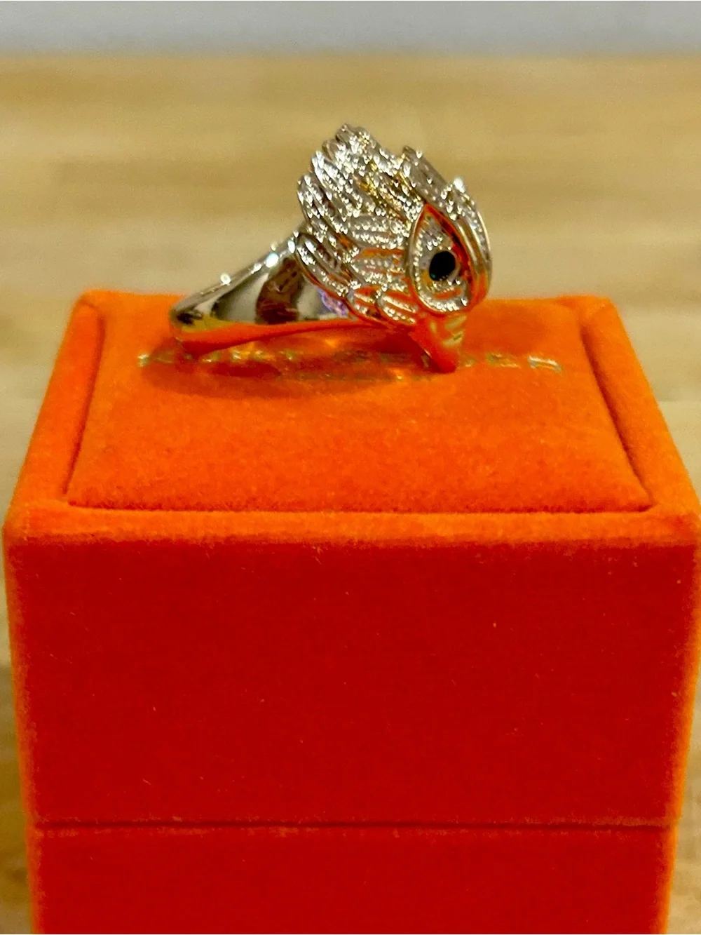 Kurt Geiger London Pavé Crystal Eagle's Head Cocktail Ring sz7